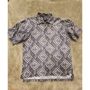 Kenneth Gordon Polo Shirt Men’s Large New Orleans Paisley Boho Vtg 90s USA Made